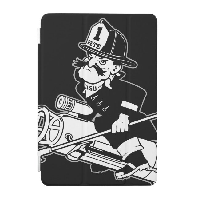 Firefighting Pete - Black and White iPad Mini Cover (Front)