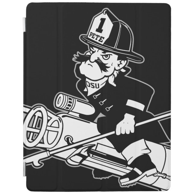 Firefighting Pete - Black and White iPad Smart Cover (Front)