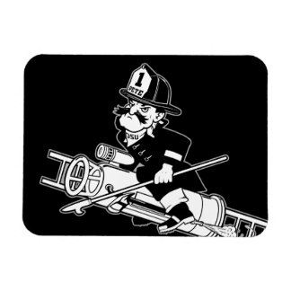 Firefighting Pete - Black and White Magnet