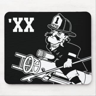 Firefighting Pete - Black and White Mouse Pad