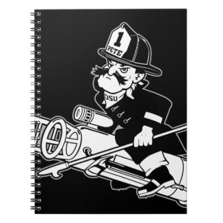 Firefighting Pete - Black and White Notebook