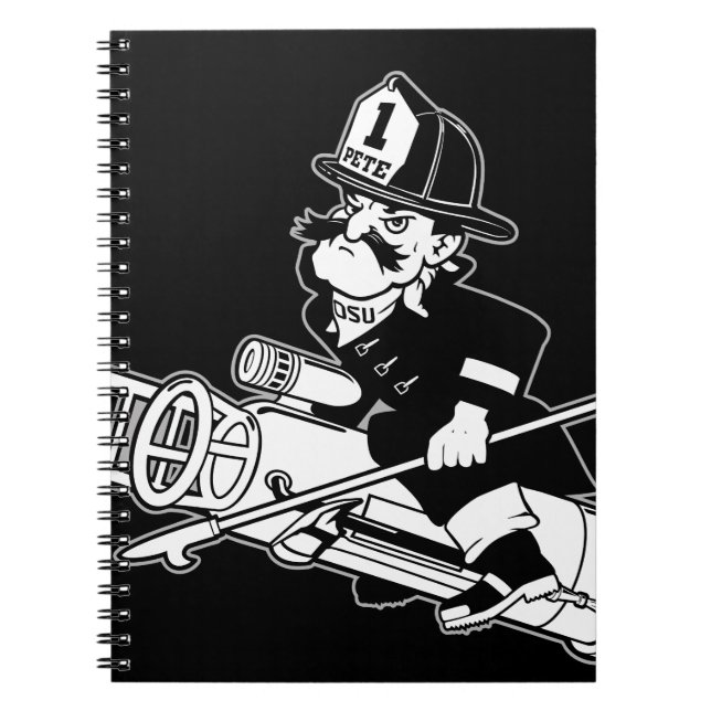 Firefighting Pete - Black and White Notebook (Front)