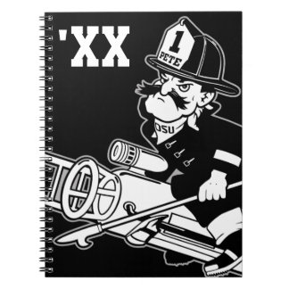 Firefighting Pete - Black and White Notebook