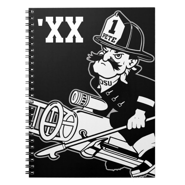 Firefighting Pete - Black and White Notebook (Front)
