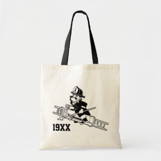 Firefighting Pete - Black and White Tote Bag