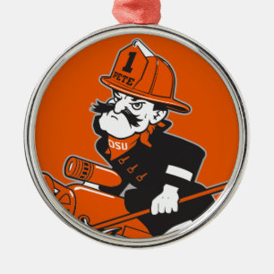 Firefighting Pete - Color Metal Ornament
