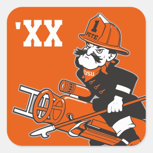 Firefighting Pete _ Color Square Sticker