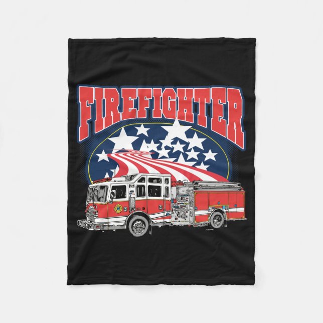 Firefighting Truck Fleece Blanket (Front)