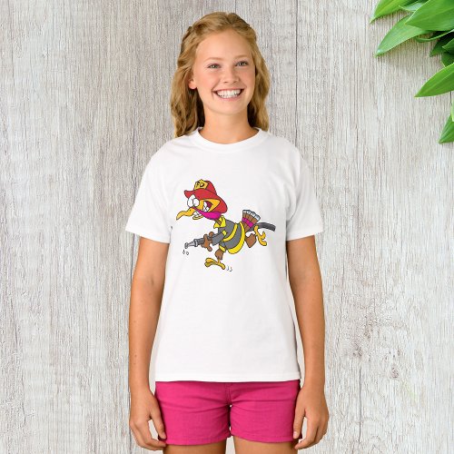 Firefighting Turkey Girls T_Shirt