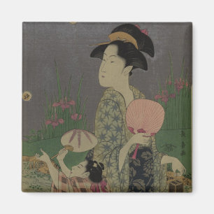Fireflies, 1793 (colour woodcut) magnet