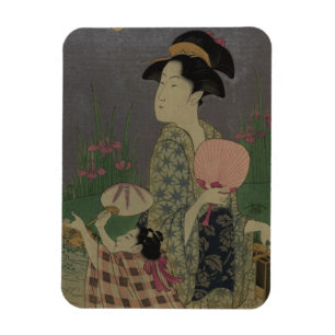 Fireflies, 1793 (colour woodcut) magnet