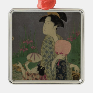 Fireflies, 1793 (colour woodcut) metal ornament