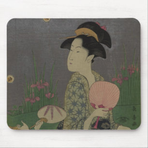 Fireflies, 1793 (colour woodcut) mouse pad