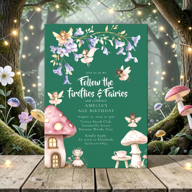 Fireflies and Fairies Enchanted Forest  Invitation (Creator Uploaded)