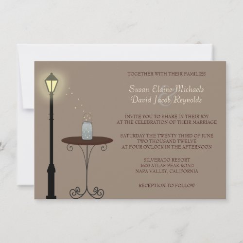Fireflies and Mason Jar Wedding Invitation