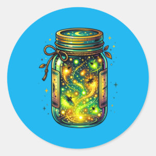 Fireflies Bugs In A Jar Firefly Lightning Insects Classic Round Sticker
