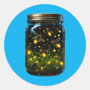 Fireflies Bugs In A Jar Glow Bug Lightning Insects Classic Round Sticker