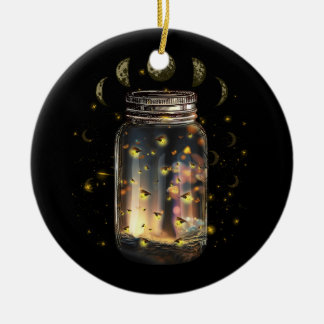 Fireflies Bugs In Jar Firefly Lightning Insects Gl Ceramic Ornament