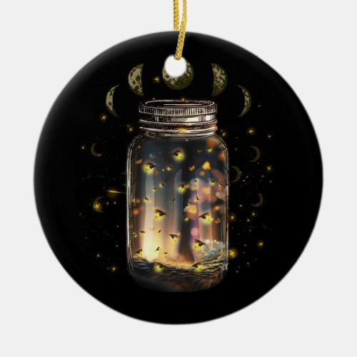Fireflies Bugs In Jar Firefly Lightning Insects Gl Ceramic Ornament