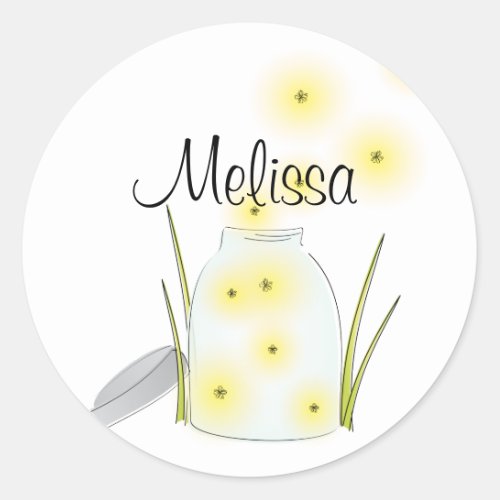 Fireflies Flying Classic Round Sticker