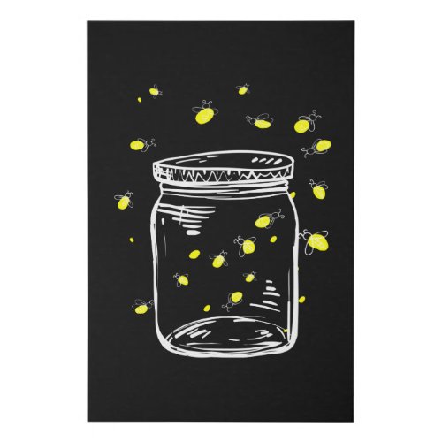 Fireflies Glas Jar Firefly Faux Canvas Print