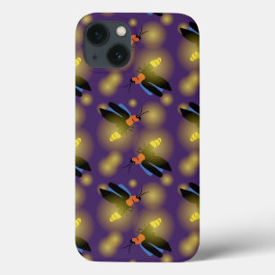 Fireflies Graphic on Purple iPhone 13 Case
