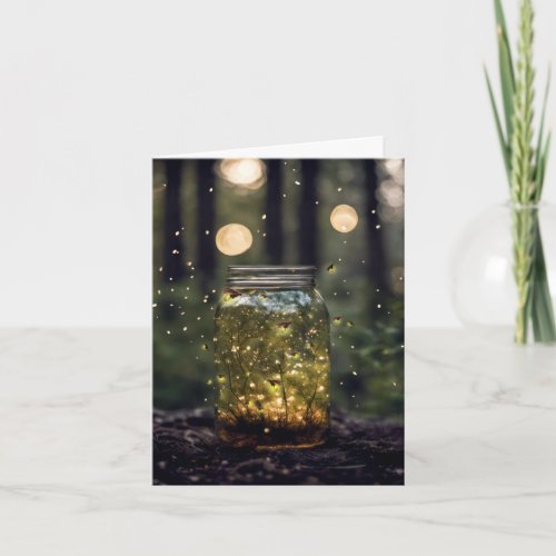 Fireflies In Jar Birthday Card