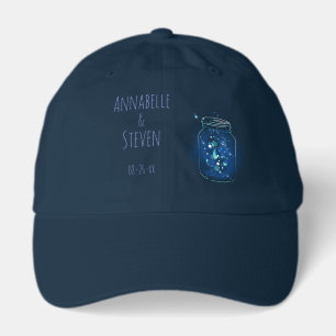 Fireflies in Jar Personalized Bride and Groom Hat