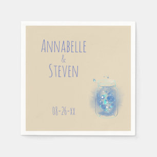 Fireflies in Jar Personalized Wedding Napkins