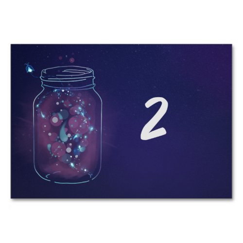 Fireflies in Mason Jars Table Number
