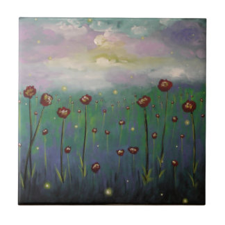 Fireflies in Roses Tile