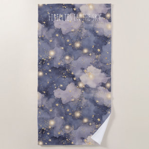 Fireflies in the Sky Stars Beach Towel