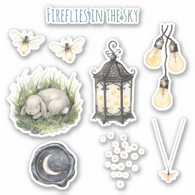 Fireflies in the Sky Stars Sticker (Front)