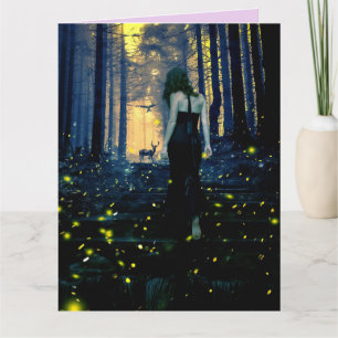 FIREFLIES LIGHTENING BUGS BIRTHDAY big CARD