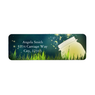 Fireflies + Mason Jar Rustic Night Address Labels
