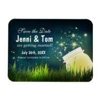 Fireflies + Mason Jar Rustic Night Date Magnet
