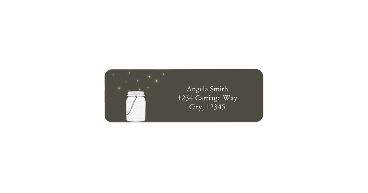 Fireflies Mason Jar Rustic Return Address Labels | Zazzle