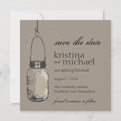 Fireflies &amp; Mason Jar Save the Date