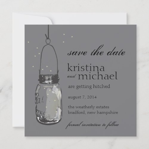 Fireflies &amp; Mason Jar Save the Date