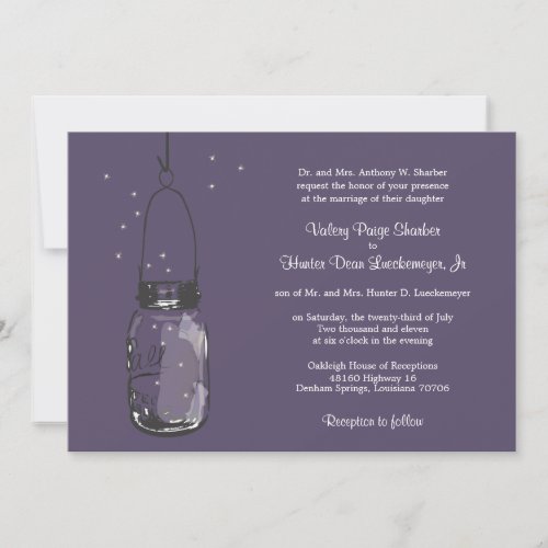 Fireflies &amp; Mason Jar Wedding Invitations