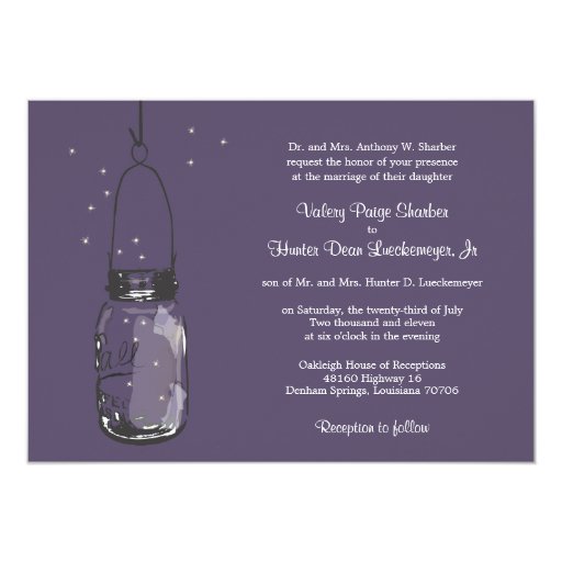 Mason Jar Fireflies Wedding Invitations 6