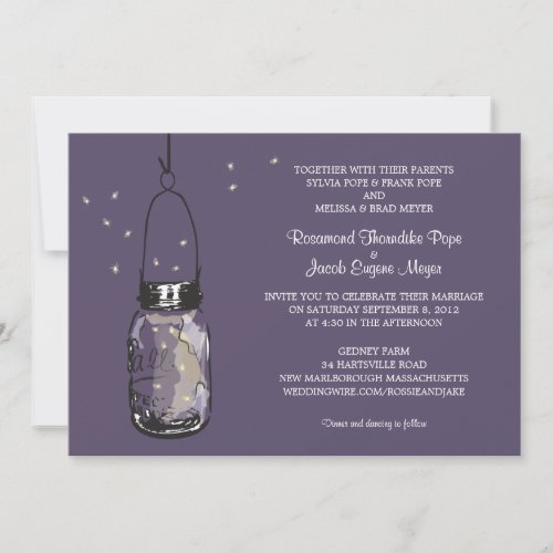 Fireflies &amp; Mason Jar Wedding Invitations