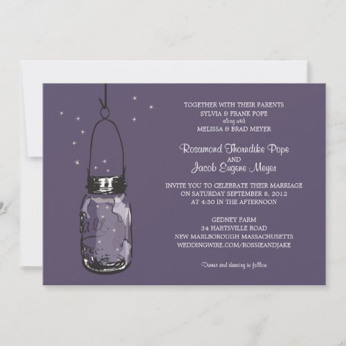 Fireflies &amp; Mason Jar Wedding Invitations