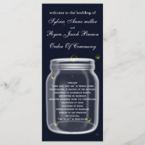fireflies mason jar  Wedding program