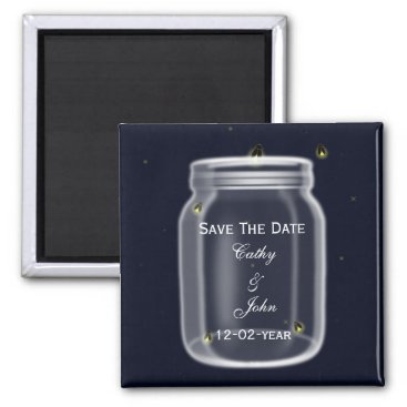fireflies mason jar wedding save the date magnet