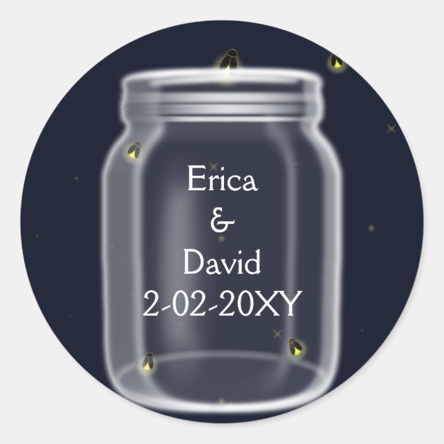 fireflies mason jar wedding seals (Front)