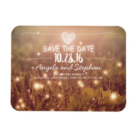 Fireflies Nature Whimsical Save The Date Magnet