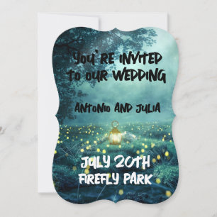 FIREFLIES NIGHT TIME FANTASY WEDDING INVITATION