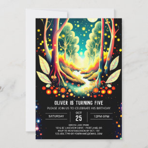 Fireflies Nighttime Adventure Birthday Invitation