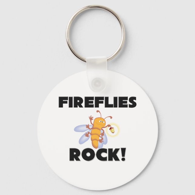 Fireflies Rock Keychain (Front)